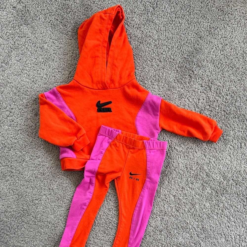 Nike Orange and Purple Kids Hoodie Set